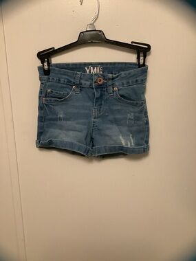 YMI Light Blue Rolled Hem Denim Shorts